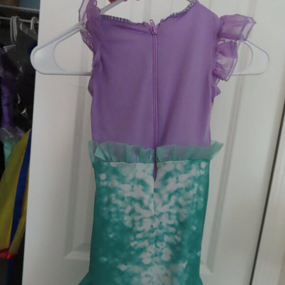 Disney Princess Little Mermaid Costume Dress in Purple and Green SZ 2T Dress UP - Picture 4 of 7